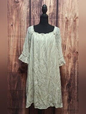 NAIF Cream Midi Dress with Ruffled Sleeves Size PL